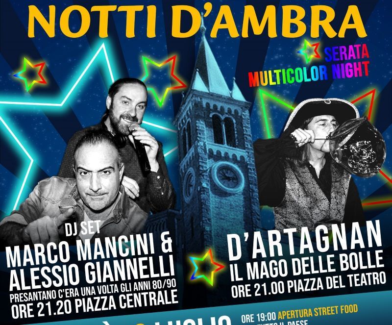 NOTTI D’AMBRA 2024 La quinta notte: Serata MULTICOLOR NIGHT 