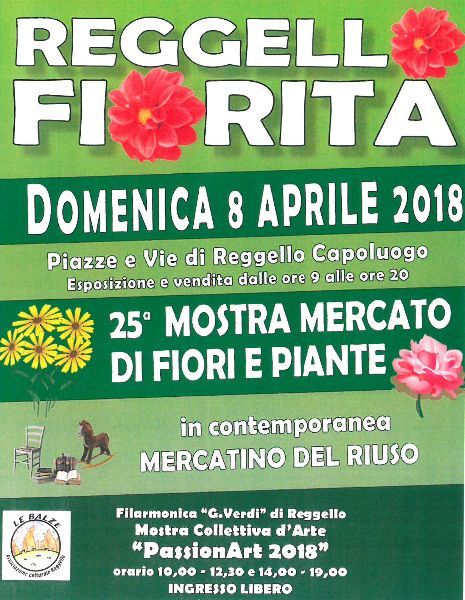 Torna l'appuntamento con "Reggello Fiorita" e il "Mercatino del riuso"