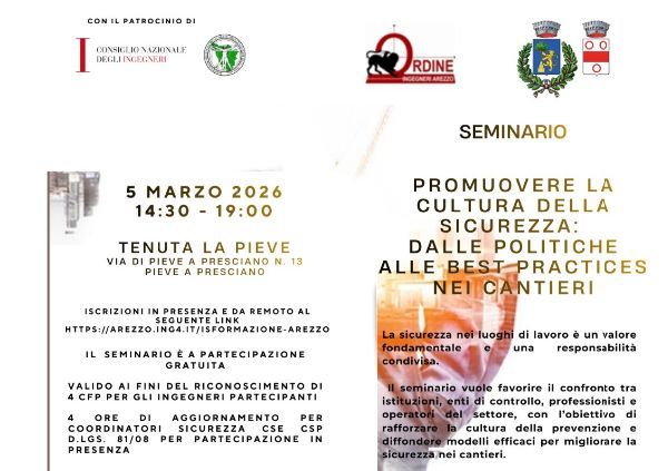 Sicurezza nei cantieri: seminario di livello nazionale
