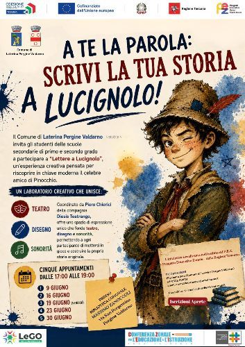 BICENTENARIO COLLODI: PARTITO IERI IL LABORATORIO CREATIVO “LETTERE A LUCIGNOLO”